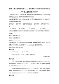 期中（重点专项过关练习）：综合性学习   2025-2026学年统编版语文八年级上册