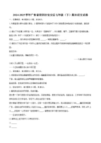 2024-2025学年广东省深圳市宝安区七年级（下）期末语文试卷（含详细答案解析）
