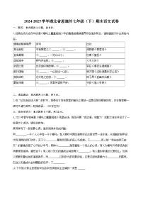 2024-2025学年湖北省恩施州七年级（下）期末语文试卷（含详细答案解析）