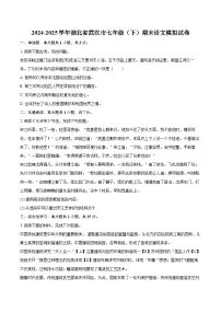 2024-2025学年湖北省武汉市七年级(下)期末语文模拟试卷(含详细答案解析)