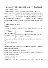 2024-2025学年湖南省衡阳市衡阳县七年级（下）期末语文试卷（含详细答案解析）