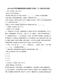 2024-2025学年湖南省株洲市炎陵县七年级(下)期末语文试卷(含详细答案解析)