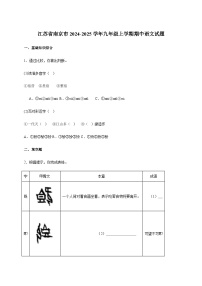 江苏省南京市2024-2025学年九年级上学期期中语文试题（附答案）