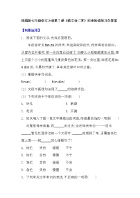人教部编版（2024）七年级上册（2024）散文诗二首同步测试题