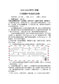 河南省郑州市中学2023—2024学年八年级上学期期中考试语文试卷