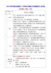 2026年中考语文专题复习：文学类文本阅读 考点答题技巧+练习题（含答案）