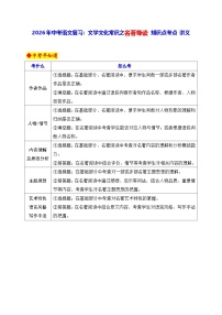 2026年中考语文复习：文学文化常识之名著导读 知识点考点 讲义