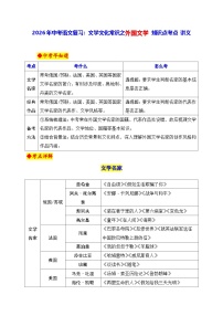 2026年中考语文复习：文学文化常识之外国文学 知识点考点 讲义