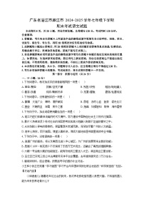 广东省湛江市廉江市2024-2025学年七年级下学期期末语文语文试卷（学生版）