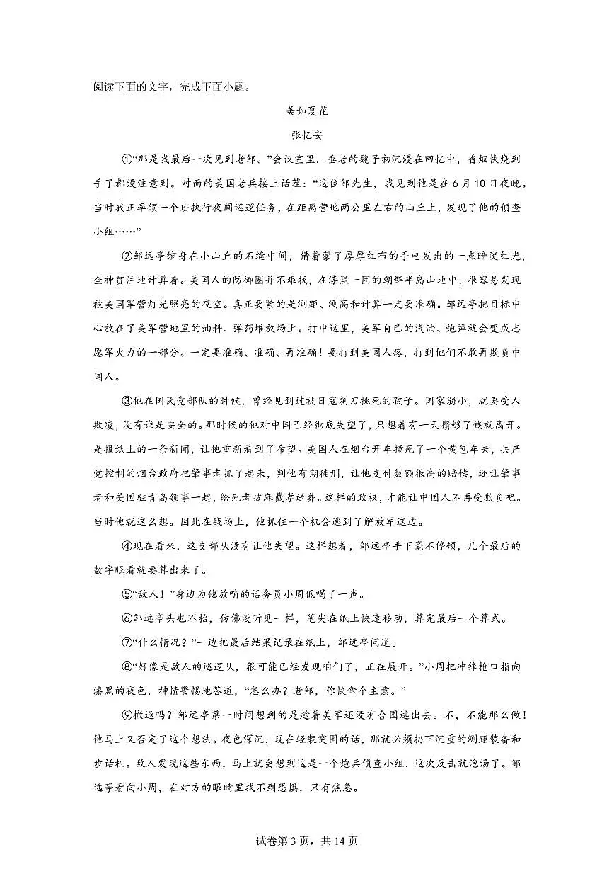 专题06文学类文本阅读(期中真题专题练习 湖南专用)九年级语文上学期【附答案】第3页