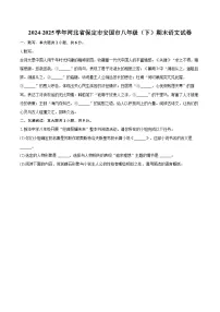 2024-2025学年河北省保定市安国市八年级(下)期末语文试卷(含详细答案解析)