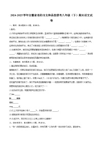 2024-2025学年安徽省阜阳市太和县校联考八年级（下）期末语文试卷（含详细答案解析）