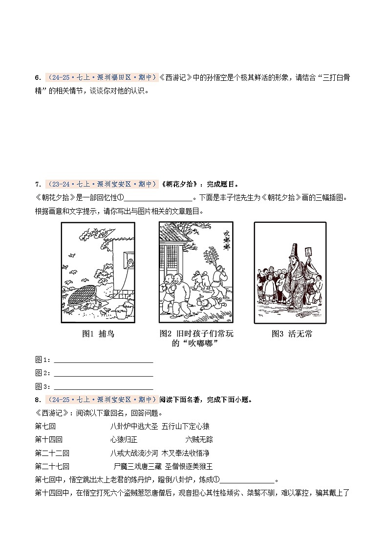 专题08 名著阅读(期中真题汇编,深圳专用)(原卷版)第2页