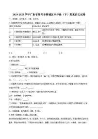 2024-2025学年广东省揭阳市榕城区八年级(下)期末语文试卷(含详细答案解析)