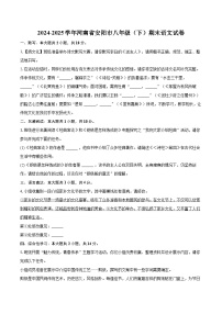 2024-2025学年河南省安阳市八年级(下)期末语文试卷(含详细答案解析)