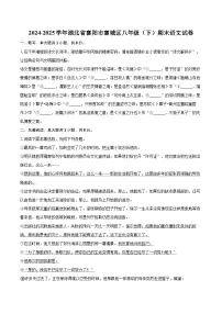 2024-2025学年湖北省襄阳市襄城区八年级（下）期末语文试卷（含详细答案解析）