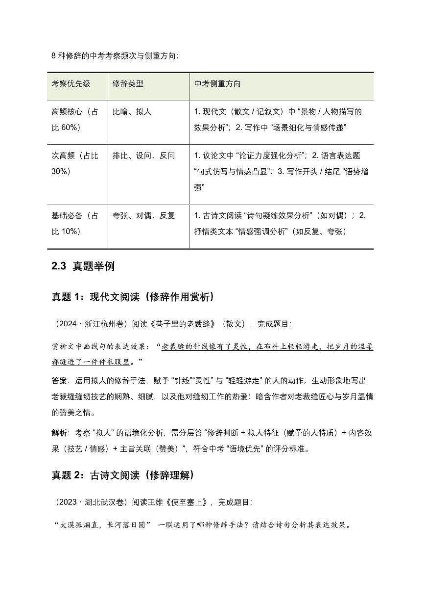 修辞手法(原卷)第2页
