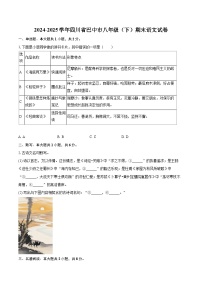 2024-2025学年四川省巴中市八年级（下）期末语文试卷(含详细答案解析)