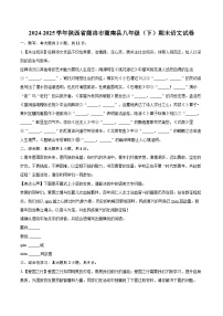 2024-2025学年陕西省商洛市商南县八年级（下）期末语文试卷(含详细答案解析)