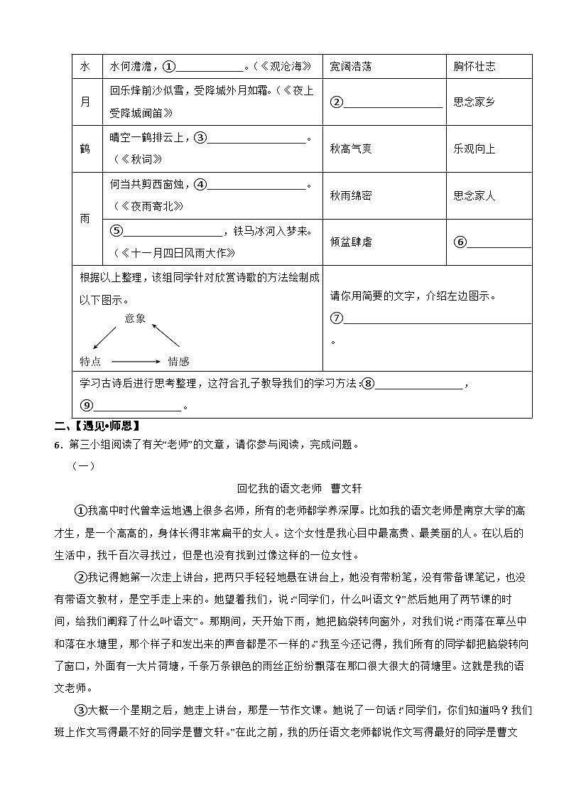 浙江省杭州市2025年七年级上学期语文期中试卷附答案第2页