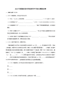 2025年福建省泉州市南安市中考模拟语文试卷 含答案