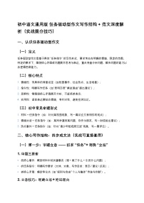 初中语文通用版 任务驱动型作文写作结构练习 + 范文深度解析（实战提分技巧）