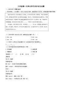 山东省枣庄市第十五中学2025-2026学年八年级上学期第一次月考语文试题（含答案）