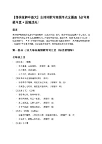 【部编版初中语文】古诗词默写高频考点全覆盖（必背真题同源 + 答案解析）