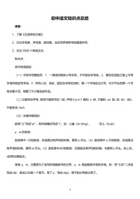 初中中考语文知识点总结