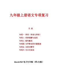 期末专项复习练习题 含答案-2025-2026学年统编版语文九年级上册