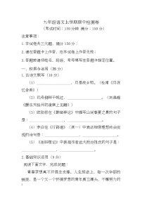 云南省临沧市临翔区一类部分学校2025-2026学年九年级上学期11月期中联考语文试题