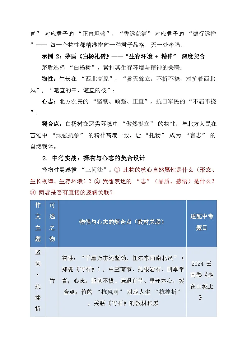 如何写好托物言志类作文-2026年中考语文作文高阶写作技巧讲练(全国通用)第2页