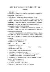 湖南省郴州市2024-2025学年八年级上学期期中考试语文试卷（学生版）