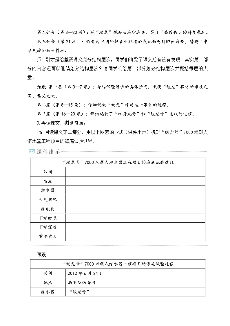23 “蛟龙”探海(名师教学设计详案)第3页