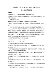 河南省濮阳市2024-2025学年七年级上学期期中语文语文试卷（学生版）