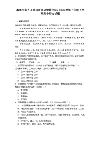 黑龙江省齐齐哈尔市部分学校2025-2026学年七年级上学期期中语文试题（含答案及解析）