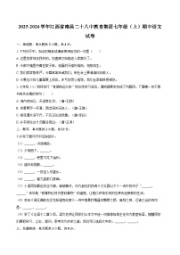 2025-2026学年江西省南昌二十八中教育集团七年级（上）期中语文试卷-自定义类型