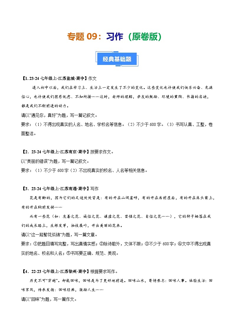 专题09 习作-(原卷版)第1页