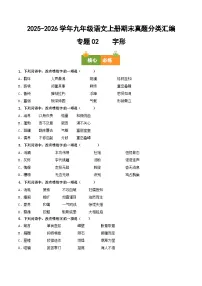 九年级语文上册期末复习 专题02 字形（原卷+答案）真题分类汇编2025-2026学年 统编版