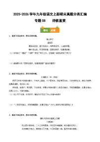 九年级语文上册期末复习 专题08 诗歌鉴赏（原卷+答案）真题分类汇编2025-2026学年 统编版