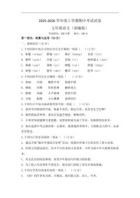 河南省周口市沈丘县多校2025-2026学年七年级上学期11月期中语文试题