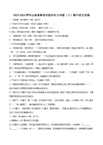 2025-2026学年山东省青岛市胶州市九年级（上）期中语文试卷-自定义类型