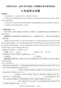 陕西省安康市汉阴县2024-2025学年七年级下学期期末考试语文试卷（含答案）