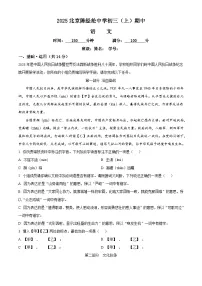 北京市陈经纶中学2025-2026学年九年级上学期期中语文试题(含答案及解析)
