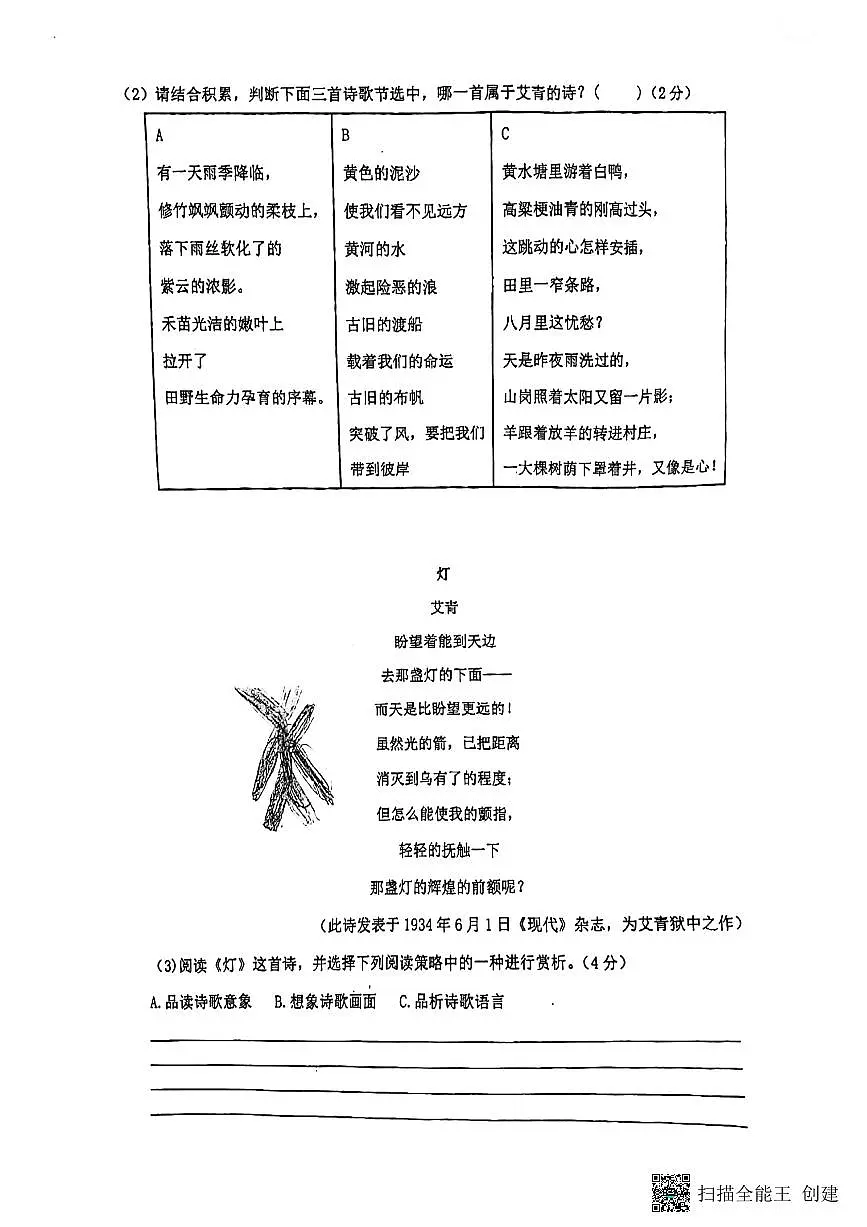 江苏省苏州市吴江区松陵第一中学2024-2025学年九年级上学期10月月考语文试题第3页