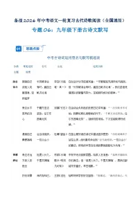 专题06：九年级下册古诗文默写（含答案）2026年中考语文一轮复习之古诗文专题（全国通用）学案