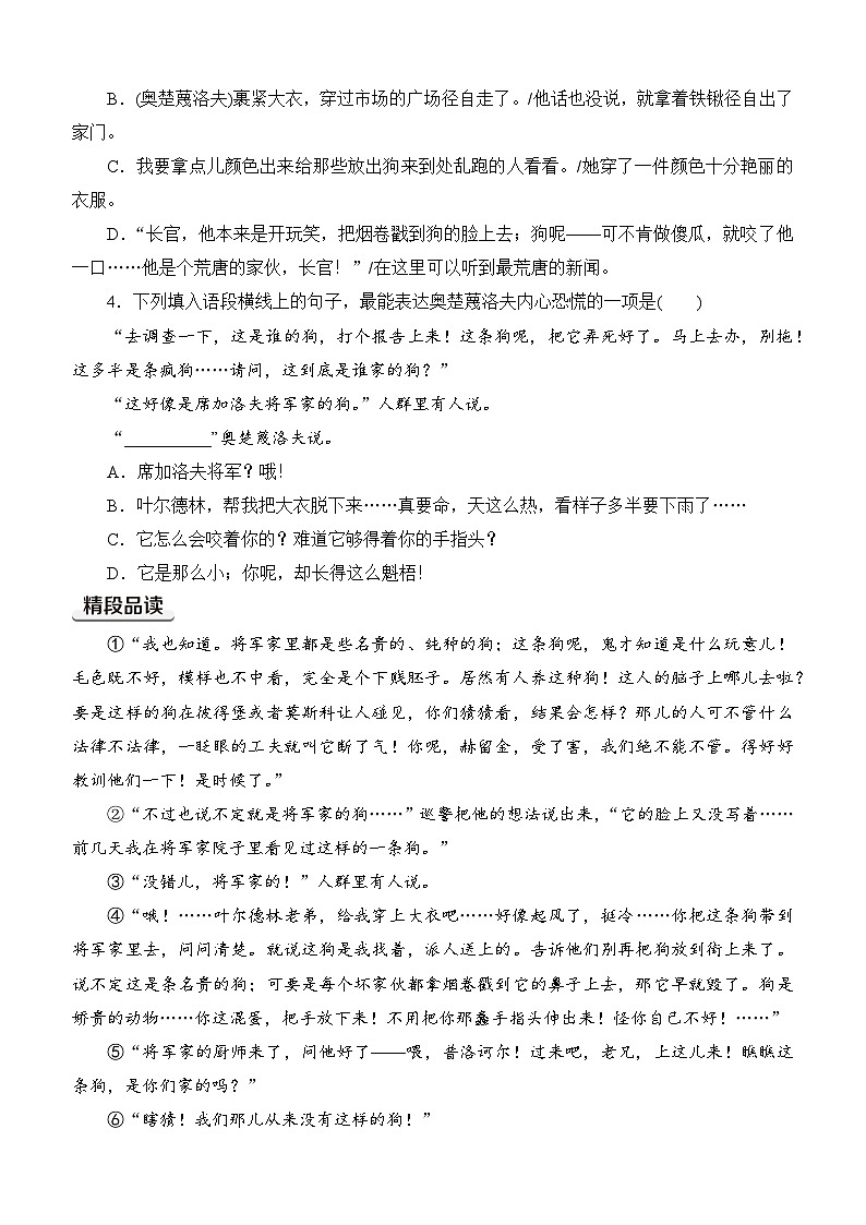6.变色龙 同步练习(含答案)部编版九年级语文下册第2页