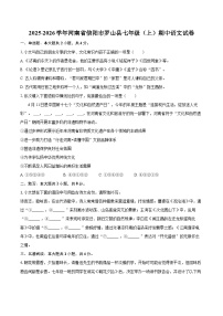2025-2026学年河南省信阳市罗山县七年级（上）期中语文试卷-自定义类型