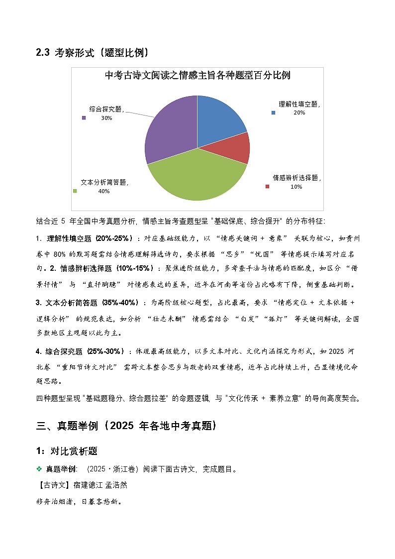 2026年全国中考语文一轮复习讲义:古诗文阅读之情感主旨(全国适用)(含答案解析)第2页