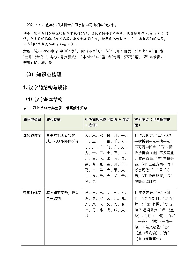 2026年中考语文一轮复习讲义:字形专题(全国通用)(原卷)第3页